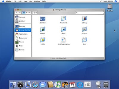Рабочий стол MacOS 10.4.8 Tiger